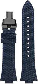 KTKBXUDMUL 12mm Convex Mouth Nylon Watchband for Tissot PRX Series Strap Super Player T137.407/410 Nylon Men Wristband Bracelet(Blue bk bk)
