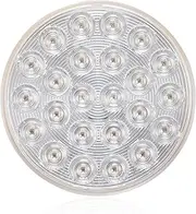 Maxxima 4" Round LED Clear Flashing Warning Light & Park/Turn for Trucks and Heavy Duty