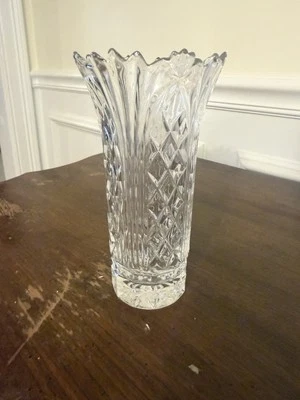 Marquis by Waterford 7 1/2" Lead Crystal Flared Vase # 40028119 Czech Rep.