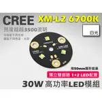 EHE】CREE XM-L2 U3 6700K白光 3顆LED型【雙迴路】30W高功率模組(搭50MM圓型鋁基)。