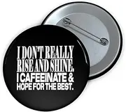 [Teegarb Letter Blanket] Humorous Pinback Button Pin Badge Sayings Motivated Coffee Introverts Women Men Fun Humorous Caffeinated Sayings