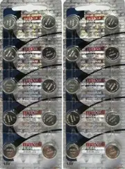2 X 10 pack MAXELL AG13 LR44 357 button cell battery Hologram (20 Batteries