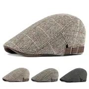 Men Lattice Newsboy Cap Spring / Summer Adjustable Flat Beret