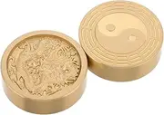 Traditional Chinese Painting Paperweight Solid Brass Round Weight Brass Decorative Object Calligraphy Art Tool