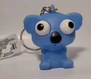 Blue Koala Bear Rubber Squeeze Toy Eyes Pop Keychain Stress Fidget Tiny 1.5"