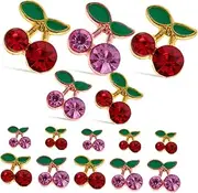 WOONEKY 32pcs Cherry Nail Art Charms Rhinestone Decorations for Women Durable Nail Gems Easy to Apply for Stylish Manicures