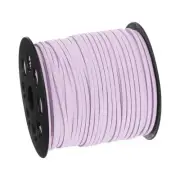 98.43Yard 2.6mm Flat Leather Cord Suede String for DIY Crafts, Pale Purple