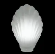 New Old Stock Crystal Frosted Clam Shell Desk Lamp Fixture Shade Art Deco