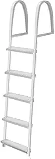 [VEVOR] Removable Dock Ladder with Rubber Mat, Pontoon Boat Ladder with Mounting Hardware, Swim Ladder Aluminum 5 Step, Each Step 16" x 4", 350Lbs Load, for Lake, Marine Boarding, Pool