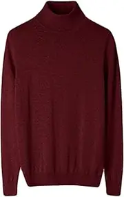 Men Turtleneck Soft Fleece T-Shirt Fall Winter Long Sleeve Knitted Pullover Top Stretchy Slim Fit Athletic Warm Sweater