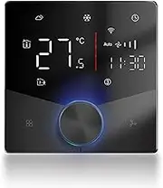 Jectse Air Conditioner Temperature Controller, Touch Control WiFi Air Conditioner Thermostat LED Panel for Home (Black)