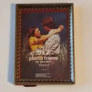 Vintage 70s Intercraft Gold Tone Ornate Frame Rectangle NOS No Glare Glass