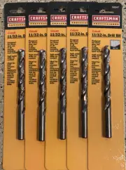 LOT OF 5 966047 CRAFTSMAN Professional Cobalt 11/32" Drill Bit Metal SEALED