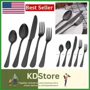 Versatile Matte Black 30-Piece Flatware Set: Elegant Dining with Easy Cleanup