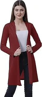 [Moomaya] Womens Full Sleeves Shrug Open Front Long Lightweight Casual Cardigan