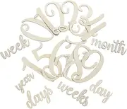 Hoement Newborn Milestone Signs Set 19pcs Wooden Cards Baby Growth Milestone Photo Props Monthly Cards