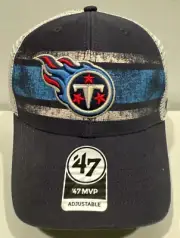 Tennessee Titans NFL '47 Brand MVP Adjustable Snapback Trucker Hat Navy/White