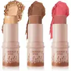 3 Pcs Contour & Highlighter & Blush Stick, Contour Beauty Kit - 50% OFF