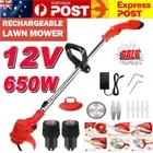 Cordless Grass Trimmer Lawn Electric Whipper Snipper Strimmer 8 Blade 2 Battery