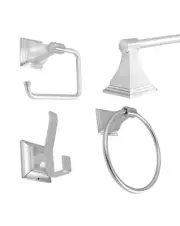 Arista 4-Piece Leonard Brushed Nickel Decorative Bathroom Hardware Set