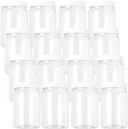 Fasmov 17 oz Plastic Jars with Screw on Lids Storage Jars with White Sealing Caps, Set of 6