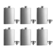 6 Pcs 8 oz Hip Stainless Steel Flask & Funnel Set by QLL Easy Pour Funnel is ...
