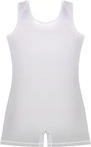 [GAIGEO] Toddler Gymnastics Leotards for Girl Magnolia Light Gray Gradient Unitard Leotard with Shorts Dance 2-3t