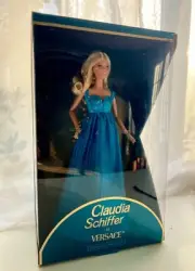 NEW Barbie Supermodel Claudia Schiffer Doll in Versace Gown IN HAND! Ships fast!