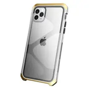 For iPhone 11 Pro 5.8 inch Tempered Glass Panel Case 3-Piece Design Metal Frame Phone Cover