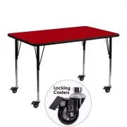 Bowery Hill 31" Rectangular Mobile Activity Table in Red