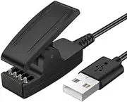 Charging Clip Intended for Garmin Lily USB Data Sync Charge Cradle Dock Charger Clip Charging Cable - Black