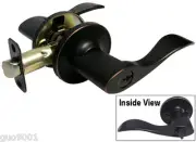 Entrance Oil Rubbed Bronze keyed Lever Door Handle knob Lock hardware