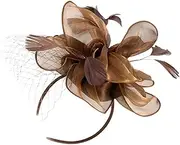 [BESPORTBLE] Women Fascinator Hat with Flower Decoration Dual Use Headband Hair Clip for Tea Parties Weddings and Banquets Elegant Occasions
