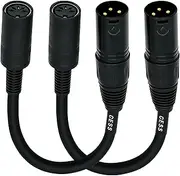 CESS-279 DIN 5-Pin MIDI Female to XLR 3-Pin Male Adapter Cable – 6 Inch Converter Cord for Synthesizers, Keyboards, Controllers, 2-Pack