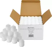Bulk Pack of 144 White Votive Candles - Box of 144 Unscented Candles - 10 Hour B