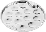 iplusmile Stainless Steel Escargot Server Dish 12 Positions Snail Plate Kitchen Serving Utensil for French Meals