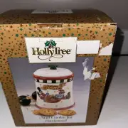 Hand Painted Noel Cookie Jar By Holly Tree New In Box