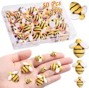 50 Tiny Resin Bumblebee Embellishments for DIY Crafts and Home Decor