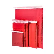 250 Glamour Metallic Red Poly Bubble Mailers Padded Envelopes Bags 7.5" x 11"