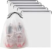 [H HOME-MART] Clear Shoe Bags for Travel,Waterproof Dustproof Drawstring Travel Shoe Bag for Packing, Portable Travel Shoe Storage Bag to Men and Women