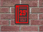 Retro Style 25c Coin Slot Metal Sign 4 Arcade Vending Machine Video Game Jukebox