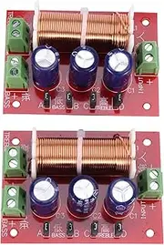 Mellisso 2Pcs 400W Speaker Crossover 2 Way Audio Adjustment Tweeter Bass Speakers Filter Frequency Divider for 2-16Ohm
