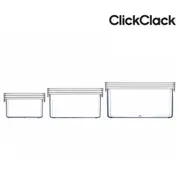 NEW CLICKCLACK 3pc AIR TIGHT BASIC SMALL BOX SET 3 PIECE
