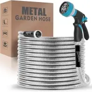 Metal Garden Hose 5 ft Upgraded Kink Free and Rust Resistant Design, Stainless