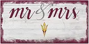 NCAA Arizona State Sun Devils Unisex Arizona State Script Mr & Mrs Sign, Team Color, 6 x 12