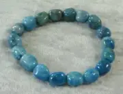 Blue Apatite Tumbled Bead Bracelet