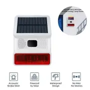 Wireless Outdoor Alarm Siren Solar-Powered Strobe & Sound 433MHz For Hiva Alarms
