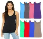 Womens Sleeveless T-Shirt Ladies Scoop Neck Long Stretch Plain Strappy Vest Top