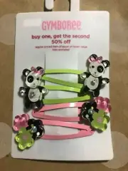 NWT Gymboree IMAGINARY FRIENDS Panda Hair Clips 2 4 6 8 Vintage
