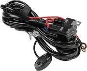 TGMGADANTV Universal 12V LED Work Light Bar Rocker Switch Wiring Harness Kit 2 Lead 40A Relay Light Control Push Switch for Car Ship Metal Wire